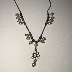 Vintage Pearl and Rhinestone Necklace